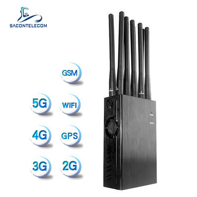 10W vermogen 20m straal 10 kanalen draagbare signaal jammer blokker voor wifi gps 2g 3g 4g 5g