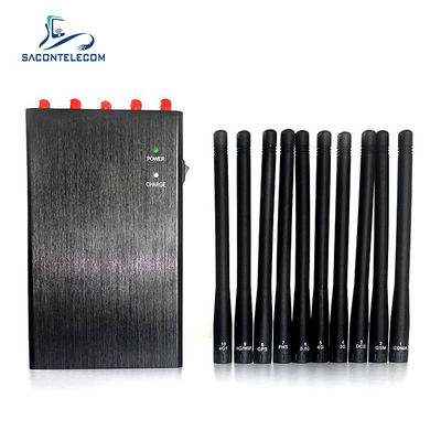 10W vermogen 20m straal 10 kanalen draagbare signaal jammer blokker voor wifi gps 2g 3g 4g 5g