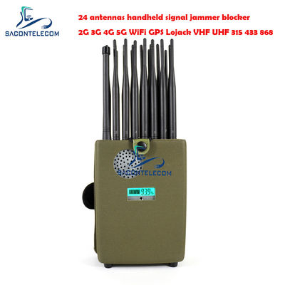 Europa Type 24 Kanalen WiFi Signal Jammer met 150 minuten batterijduur en 30m schildradius