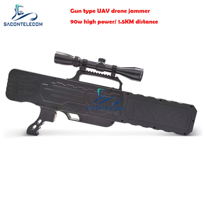 Handheld Anti Drone Gun Jammer 2.4G 5.8G GPS 90w Power 2KM afstand