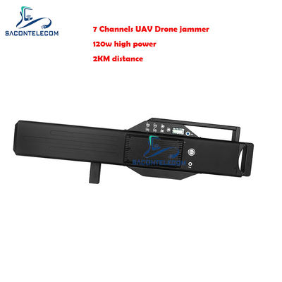 7 kanalen 120W Hoog vermogen 2 km afstand Drone Signal Jammer Anti-Drone Jammer Gun