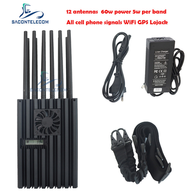 60w van het de Telefoonsignaal van de 40m Straalcel de Stoorzender 2G 3G 4G 5G WiFi GPS Lojack