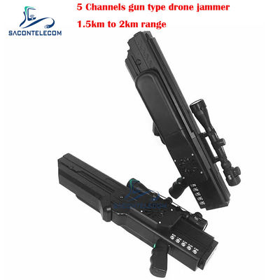UAV Gun Drone Signaal Stopper met 1500 Meter Bereik 5 Kanalen en Ingebouwde Batterij