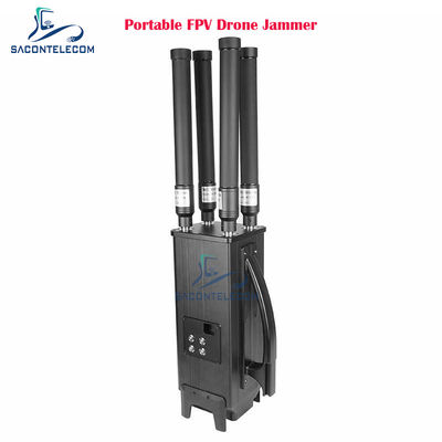 160W 4-Bands Draagbare Drone Signaal Stoorder met 1,5KM Stoordistance en Ingebouwde Batterij