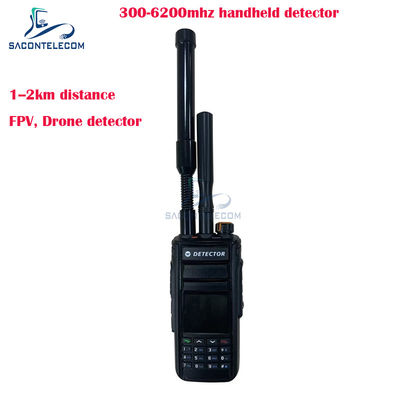 Draagbare 300-6200MHz FPV Drone Detector met 1-2Km Detectiebereik