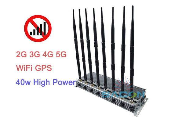 40W High Power 5G Signal Jammer met 8 antennes en 80 meter bereik voor veilige gebieden