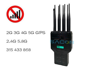 Handbediende 2G 3G 4G GPS 16w 30m Mobiele Blocker van het Telefoonsignaal Hoge Macht Draagbare Stoorzender
