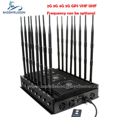 Verstelbare GPS locker signaal jammer 110w 16 antennes Indoor Desktop